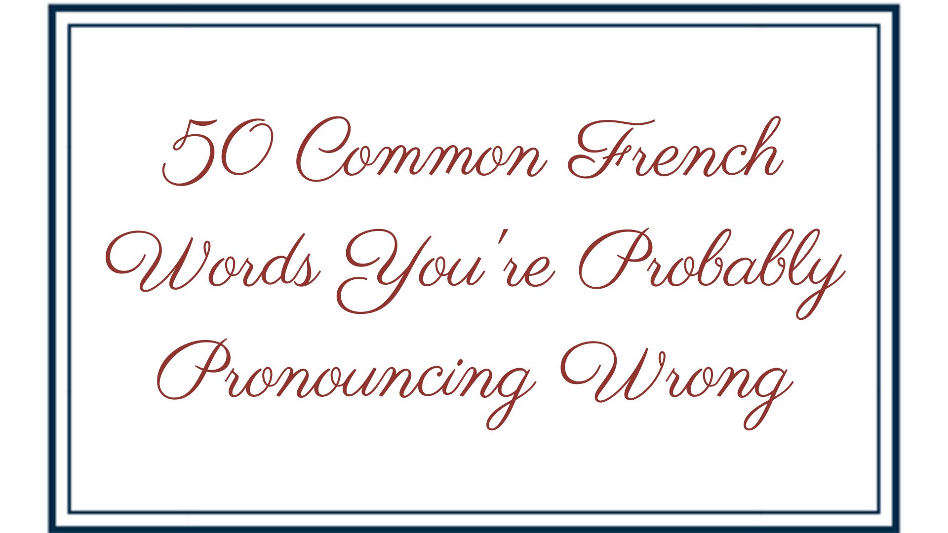 Common French Words
