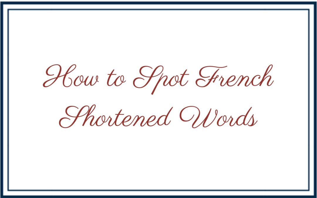 How to Spot French Shortened Words